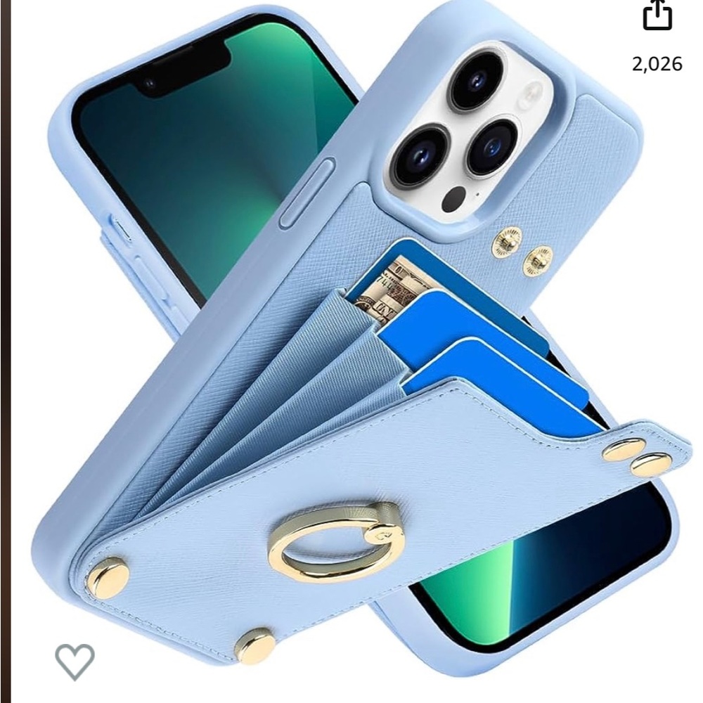 iPhone 13 Pro case 6.1 inch with card holder and kickstand know